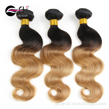 100% human hair remy brazilian hair weave 1b 27 ombre color hair Bundles